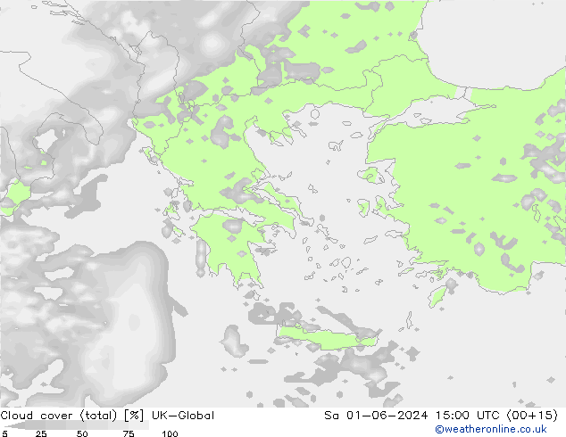Nubes (total) UK-Global sáb 01.06.2024 15 UTC