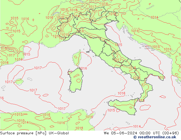 приземное давление UK-Global ср 05.06.2024 00 UTC