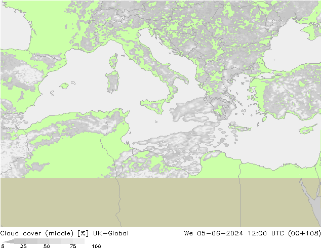 Cloud cover (middle) UK-Global We 05.06.2024 12 UTC