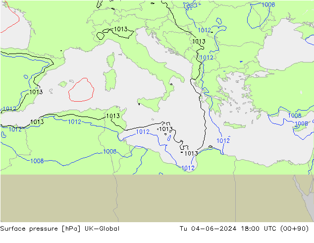 Yer basıncı UK-Global Sa 04.06.2024 18 UTC