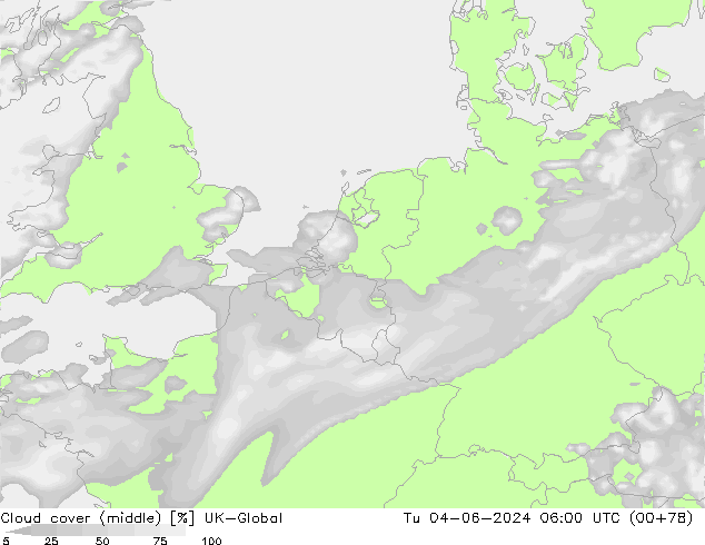 Wolken (mittel) UK-Global Di 04.06.2024 06 UTC