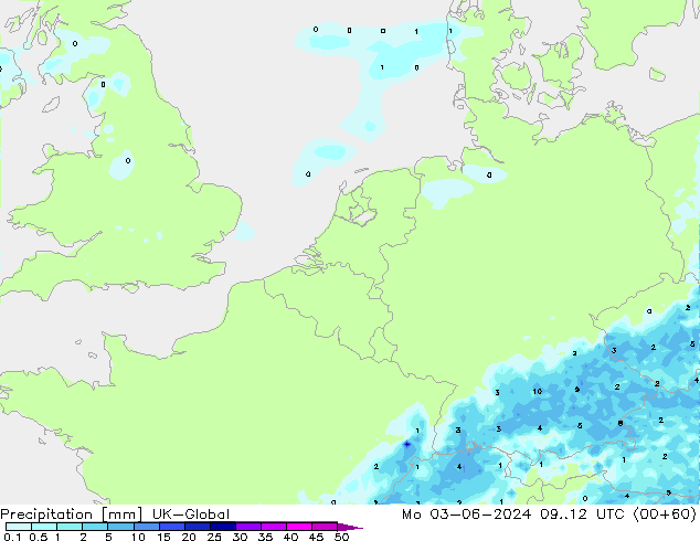 Srážky UK-Global Po 03.06.2024 12 UTC