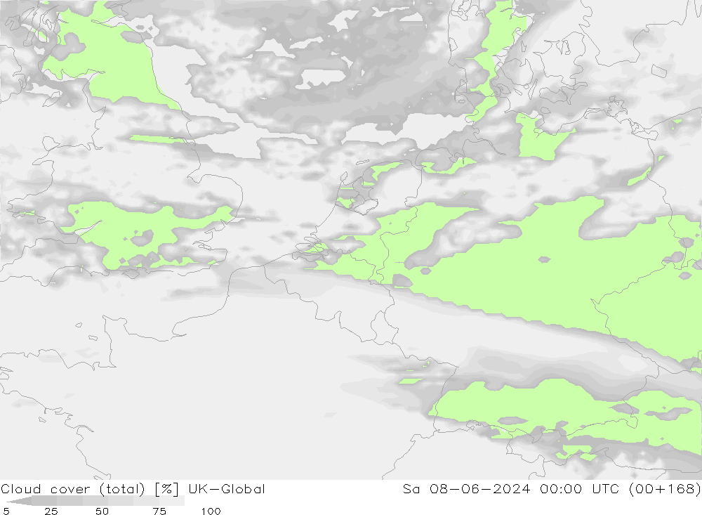 Wolken (gesamt) UK-Global Sa 08.06.2024 00 UTC