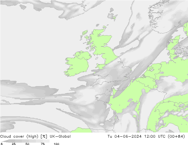 Nuages (élevé) UK-Global mar 04.06.2024 12 UTC