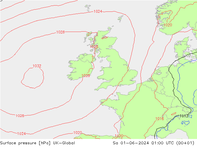 Luchtdruk (Grond) UK-Global za 01.06.2024 01 UTC