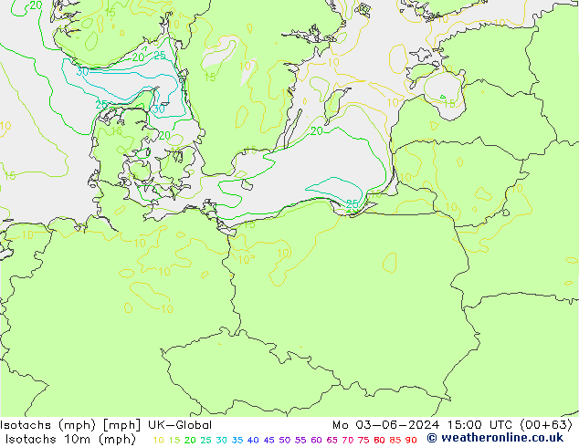 Isotachs (mph) UK-Global Po 03.06.2024 15 UTC