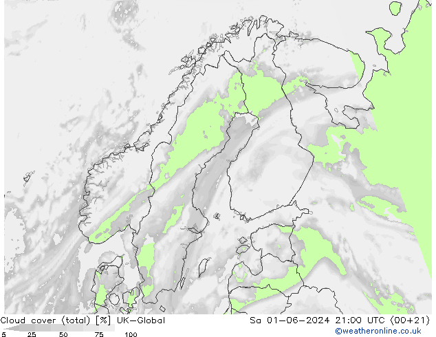 Nuages (total) UK-Global sam 01.06.2024 21 UTC