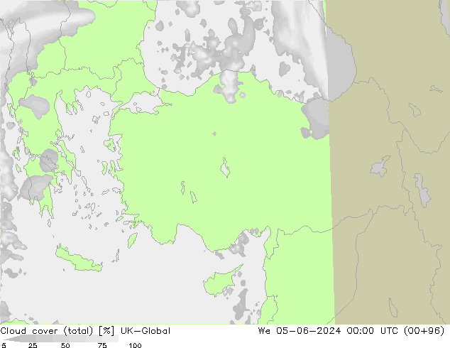 Nubes (total) UK-Global mié 05.06.2024 00 UTC