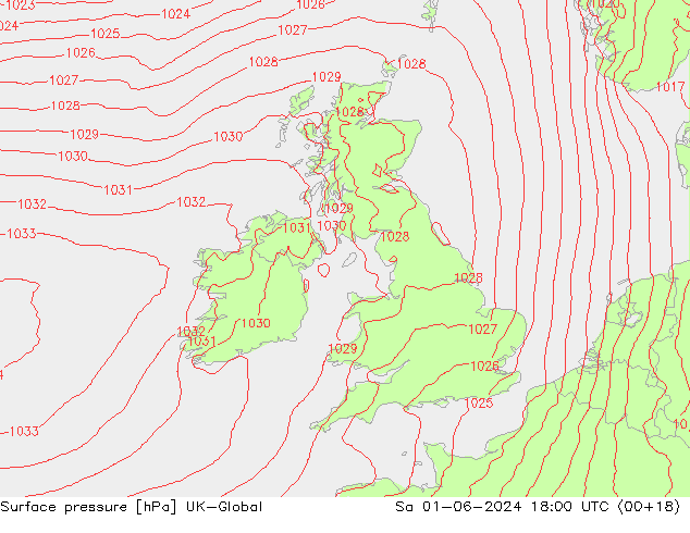 Surface pressure UK-Global Sa 01.06.2024 18 UTC