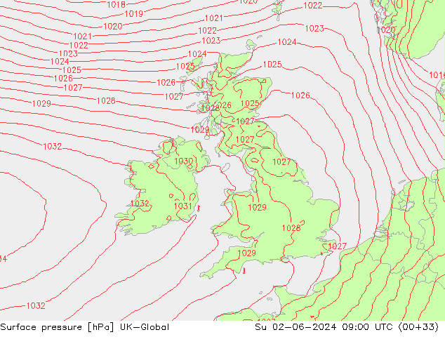 приземное давление UK-Global Вс 02.06.2024 09 UTC