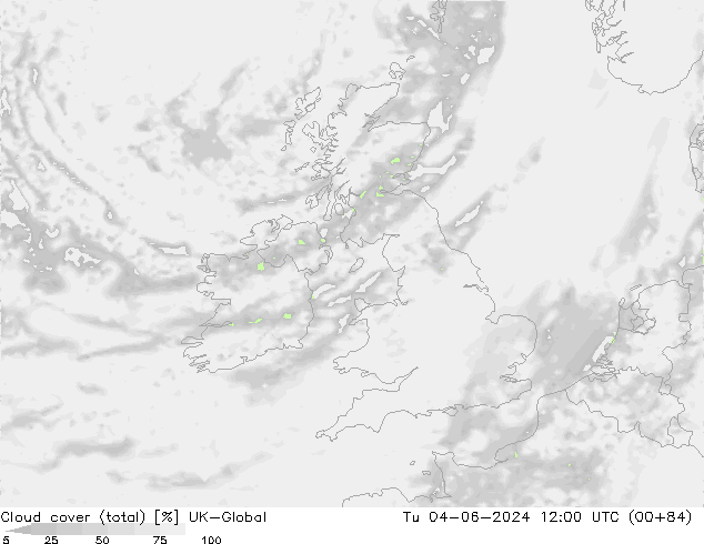 Cloud cover (total) UK-Global Tu 04.06.2024 12 UTC