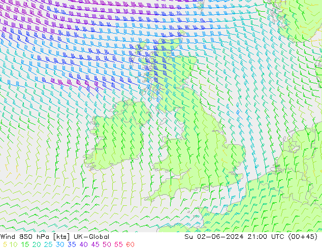 Wind 850 hPa UK-Global Ne 02.06.2024 21 UTC