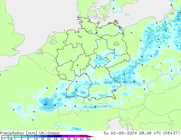 Precipitation UK-Global Su 02.06.2024 09 UTC
