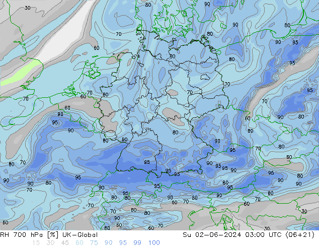 RH 700 hPa UK-Global Su 02.06.2024 03 UTC