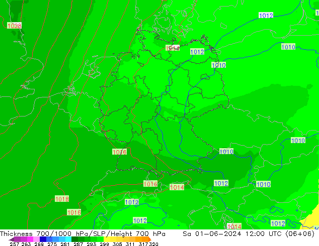 Thck 700-1000 hPa UK-Global Sáb 01.06.2024 12 UTC