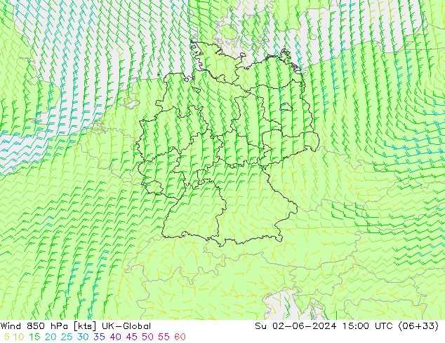 Vent 850 hPa UK-Global dim 02.06.2024 15 UTC