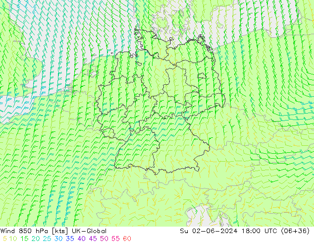 ветер 850 гПа UK-Global Вс 02.06.2024 18 UTC