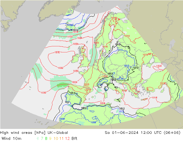 High wind areas UK-Global сб 01.06.2024 12 UTC