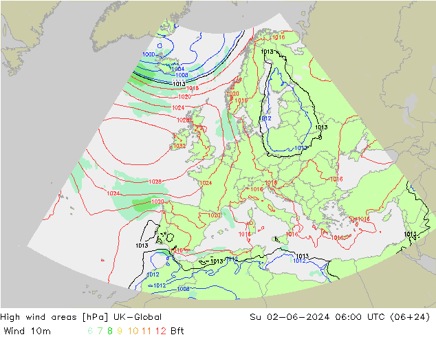 High wind areas UK-Global Su 02.06.2024 06 UTC