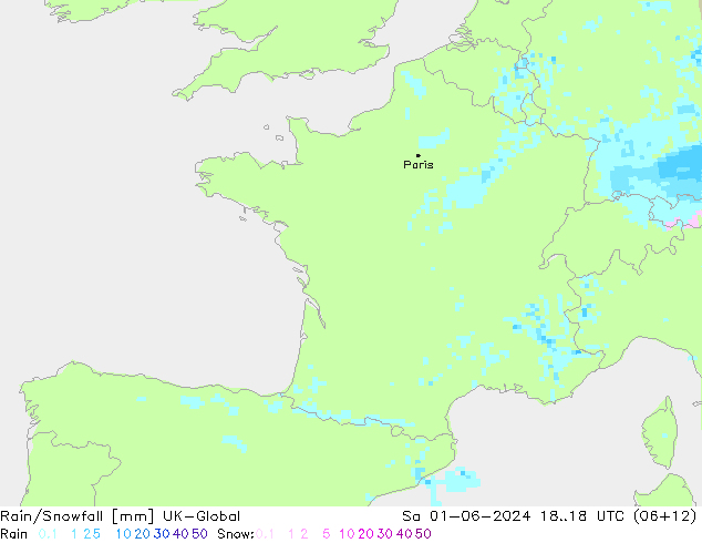 Rain/Snowfall UK-Global Sa 01.06.2024 18 UTC