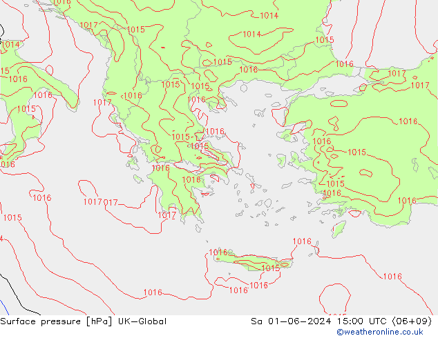 Presión superficial UK-Global sáb 01.06.2024 15 UTC