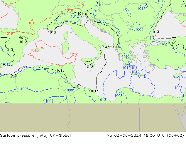 pressão do solo UK-Global Seg 03.06.2024 18 UTC
