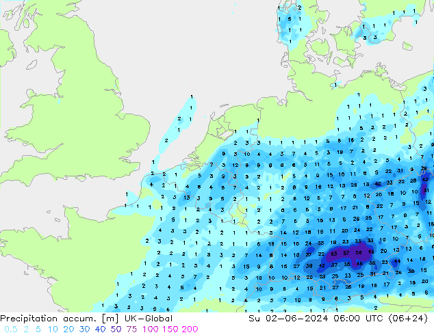 Precipitation accum. UK-Global Вс 02.06.2024 06 UTC