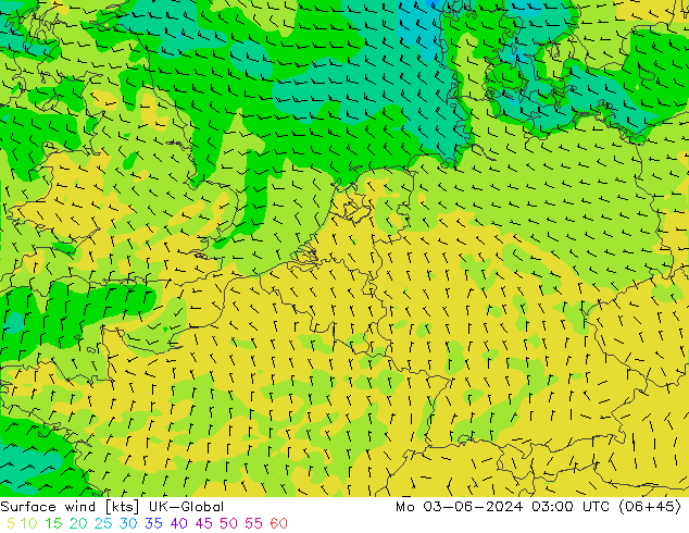 Wind 10 m UK-Global ma 03.06.2024 03 UTC