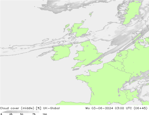 Nuages (moyen) UK-Global lun 03.06.2024 03 UTC