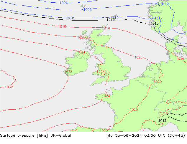 pression de l'air UK-Global lun 03.06.2024 03 UTC