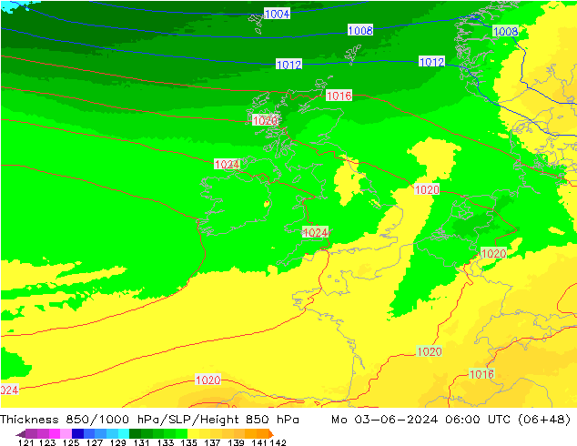 Thck 850-1000 hPa UK-Global Mo 03.06.2024 06 UTC