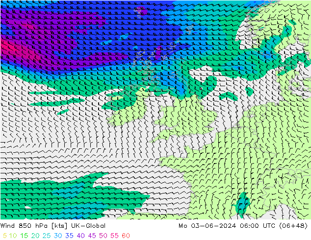 ветер 850 гПа UK-Global пн 03.06.2024 06 UTC