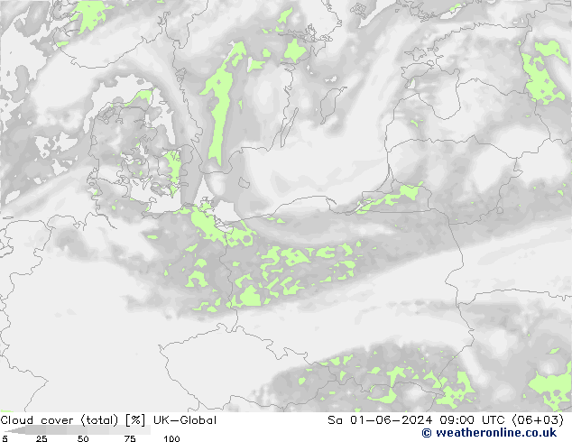 Wolken (gesamt) UK-Global Sa 01.06.2024 09 UTC