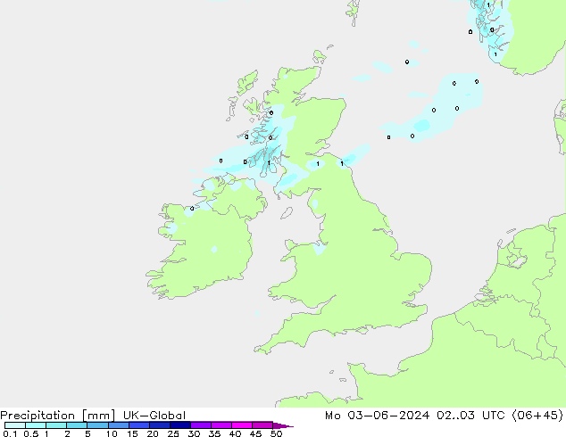 Precipitazione UK-Global lun 03.06.2024 03 UTC