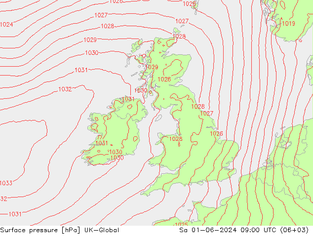 Surface pressure UK-Global Sa 01.06.2024 09 UTC