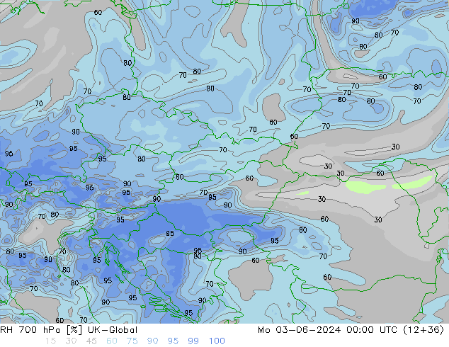 Humedad rel. 700hPa UK-Global lun 03.06.2024 00 UTC