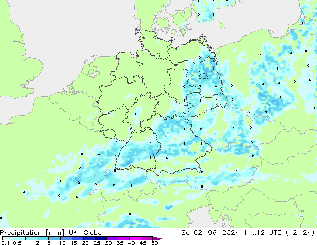 precipitação UK-Global Dom 02.06.2024 12 UTC