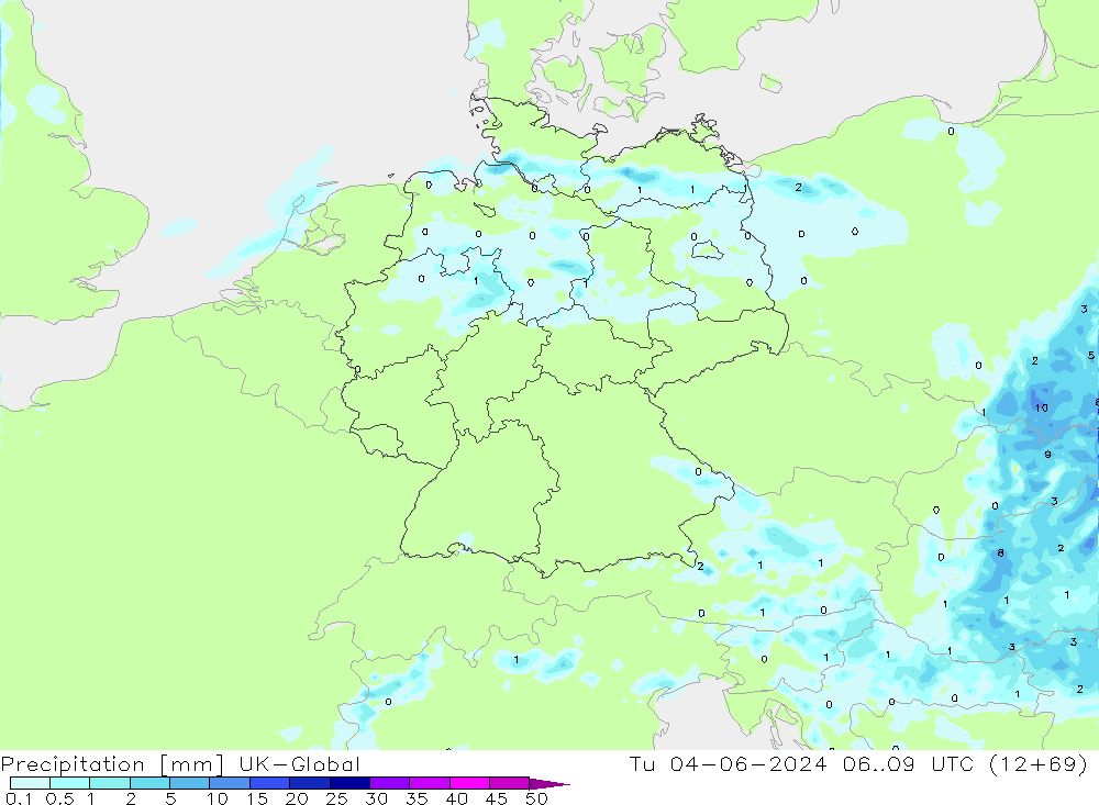 Precipitation UK-Global Tu 04.06.2024 09 UTC
