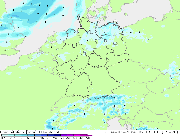 Precipitation UK-Global Tu 04.06.2024 18 UTC