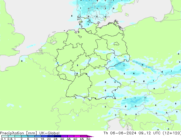 precipitação UK-Global Qui 06.06.2024 12 UTC