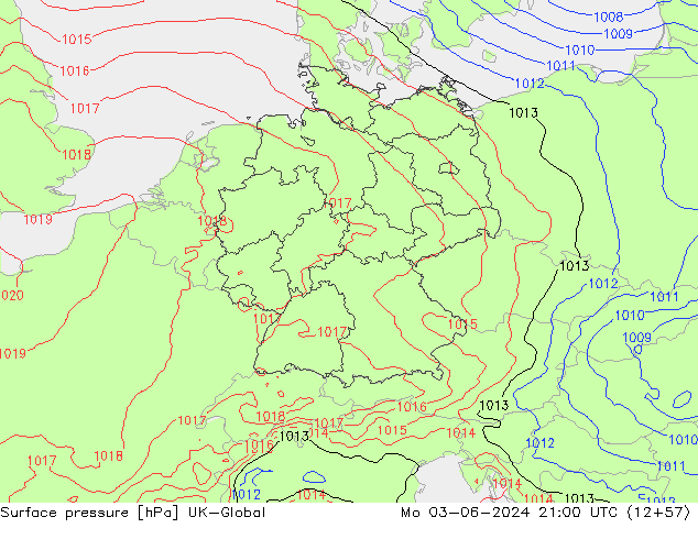 Surface pressure UK-Global Mo 03.06.2024 21 UTC