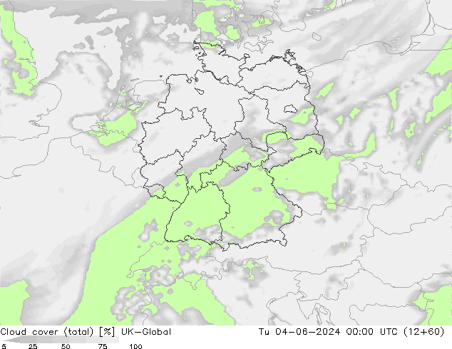 Nuages (total) UK-Global mar 04.06.2024 00 UTC