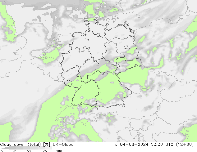 Wolken (gesamt) UK-Global Di 04.06.2024 00 UTC