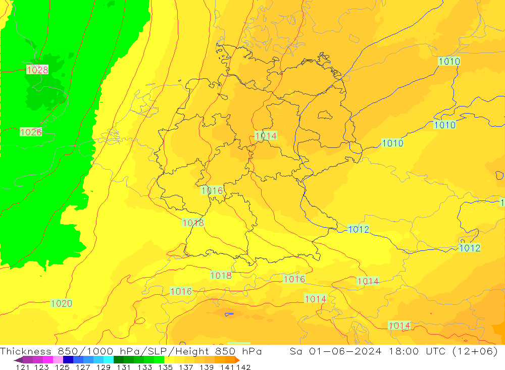 Thck 850-1000 hPa UK-Global Sa 01.06.2024 18 UTC