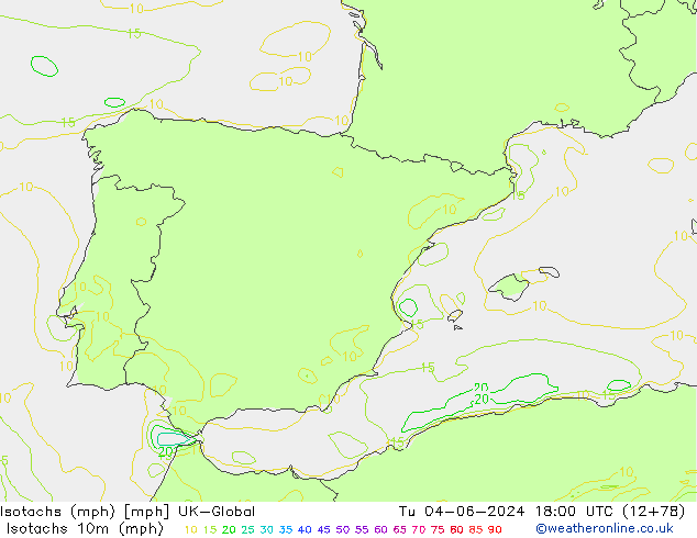 Isotachs (mph) UK-Global Tu 04.06.2024 18 UTC