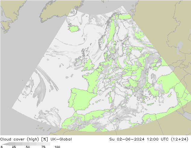 Bewolking (Hoog) UK-Global zo 02.06.2024 12 UTC