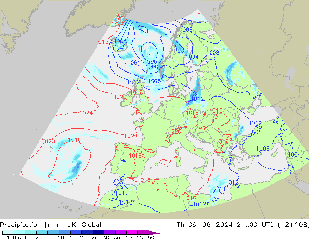 Precipitation UK-Global Th 06.06.2024 00 UTC