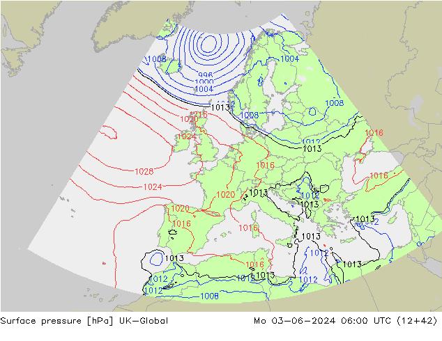 приземное давление UK-Global пн 03.06.2024 06 UTC
