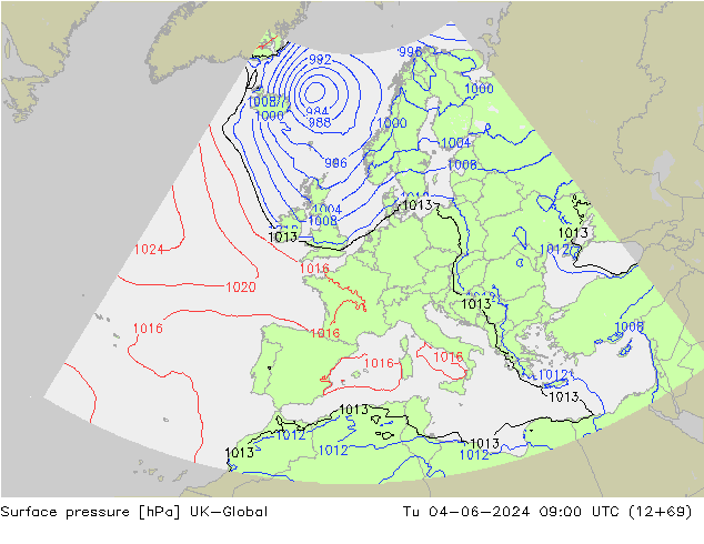 Yer basıncı UK-Global Sa 04.06.2024 09 UTC