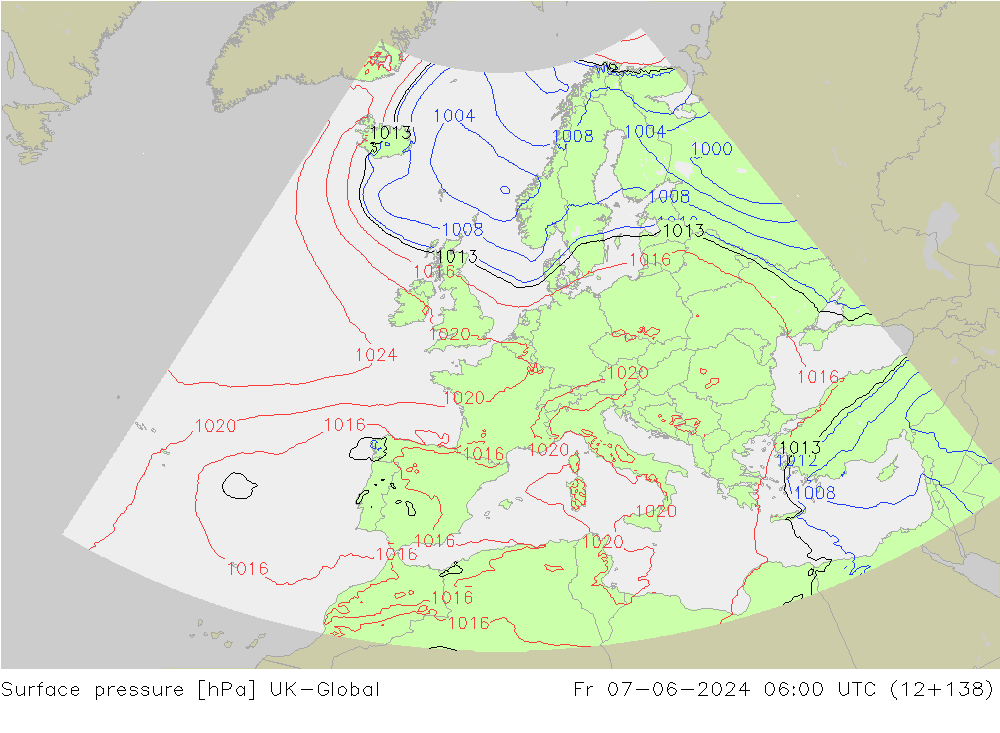 приземное давление UK-Global пт 07.06.2024 06 UTC